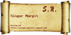 Singer Margit névjegykártya